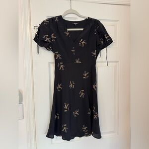 Madewell floral black dress